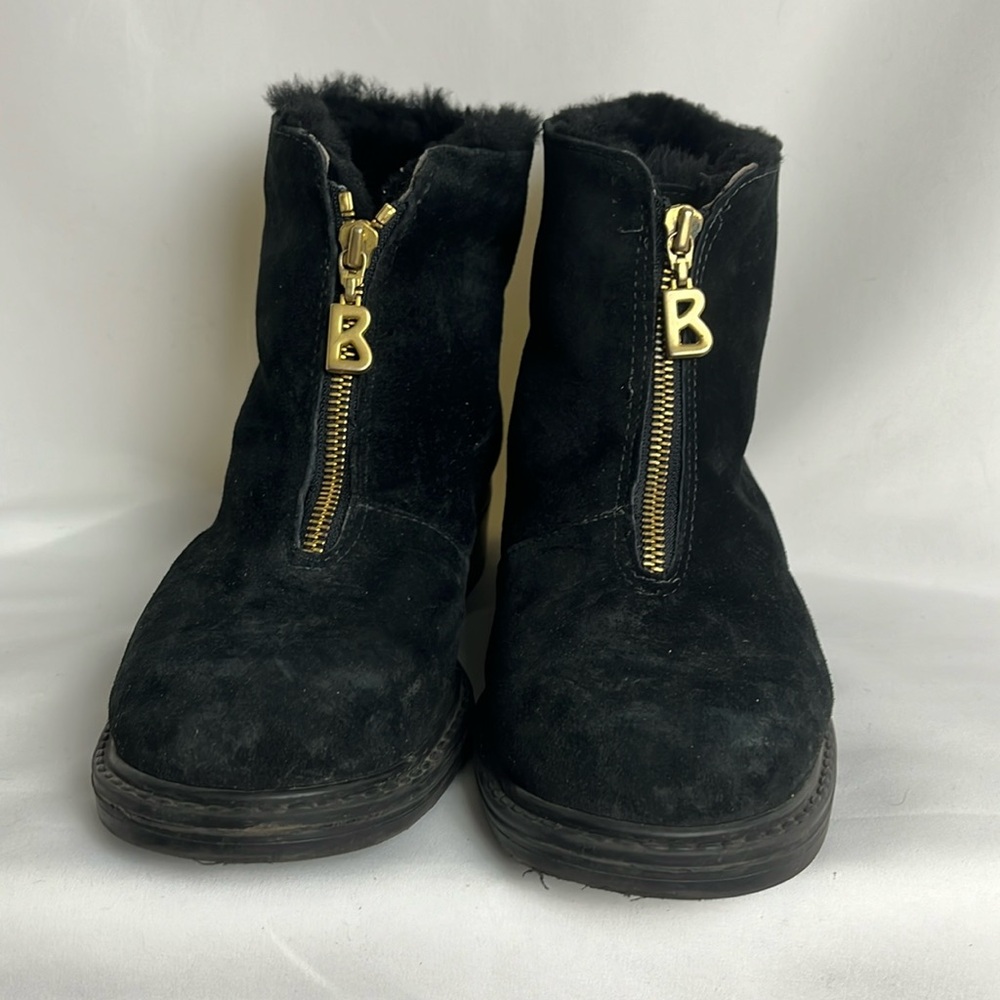 Furry lined ankle zip boots